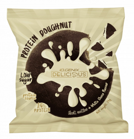 IOGENIX PROTEIN DOUGHNUT BLACK COOKIES WHITE CHOC 