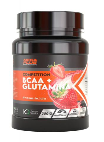 MEGAPLUS BCAA + GLUTAMINA 300 GRAMOS FRESA 