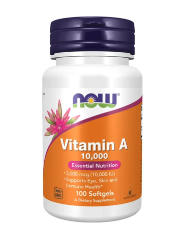 NOW Vitamin A 10.000 IU (100 Softgels)
